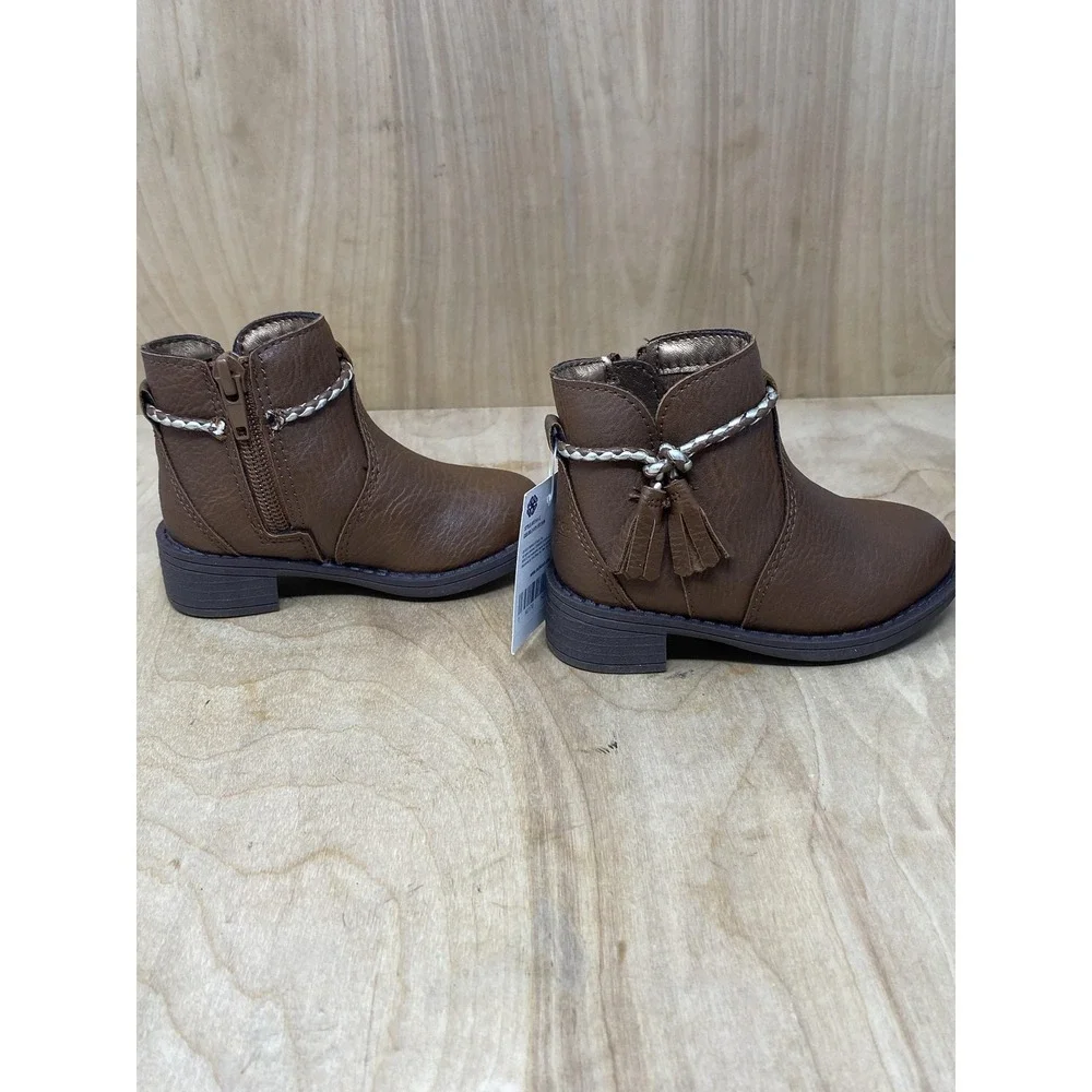 OshKosh B'gosh Boots Toddler Girls Size 4 Dark Brown MISHA-G Ankle Tassel